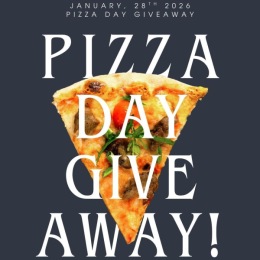 pizza on a blue background