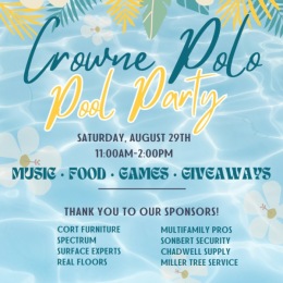 Crowne Polo pool party flyer 