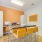 Bright business center with tall table and barstool chairs